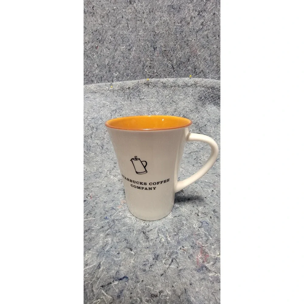 Starbucks 2006‎ Retro Coffee/Tea Mug Orange Inside Logo 2006